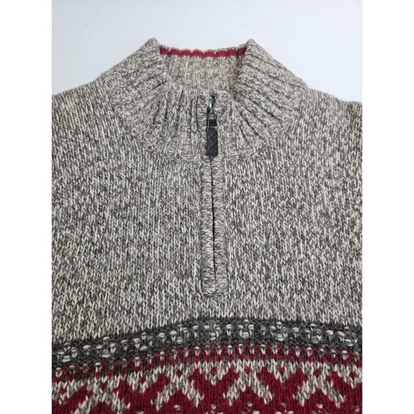 Eddie Bauer Size Large Men 1/4 Zip Lambs Wool Blend Pullover Long Sleeve Sweater - Picture 8 of 8